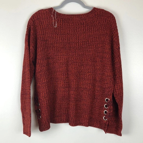 It’s Our Time NEW Junior’s L Scoop Neck Side Tie Detail Pullover Knit Sweater - Picture 2 of 6